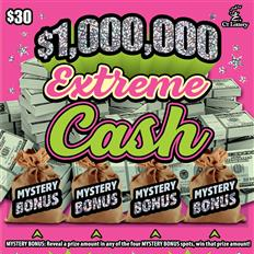 $1,000,000 Extreme Cash $30 scratch ticket