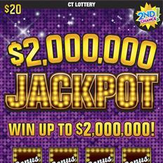 $2,000,000 Jackpot $20 scratch ticket