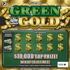 Green & Gold $2 scratch ticket