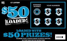$50 Loaded! $1 scratch ticket