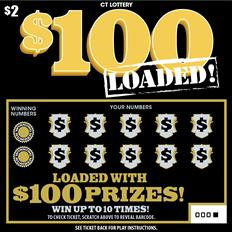 $100 Loaded! $2 scratch ticket