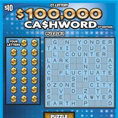$100,000 CA$HWORD 2nd Edition $10 scratch ticket