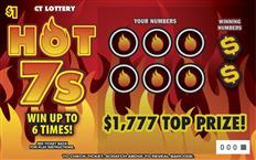 Hot 7s $1 scratch ticket