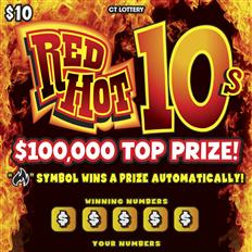 Red Hot 10s $10 scratch ticket