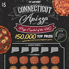CONNECTICUT APIZZA $5 scratch ticket