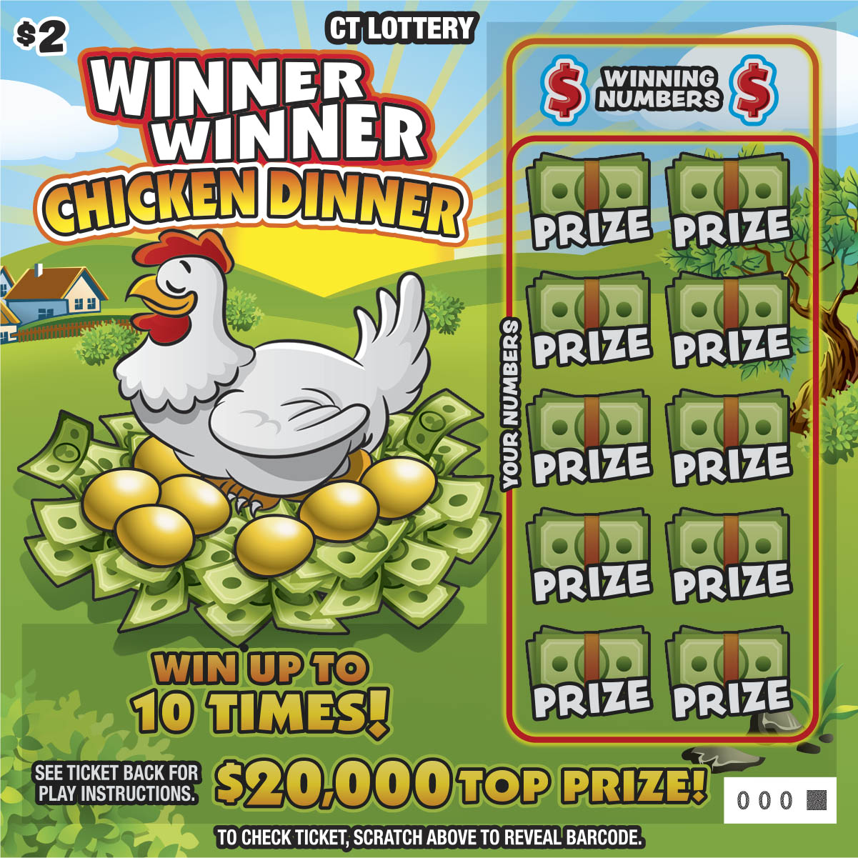 WINNER WINNER CHICKEN DINNER $2 scratch ticket