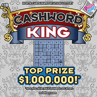 Cashword King $10 scratch ticket