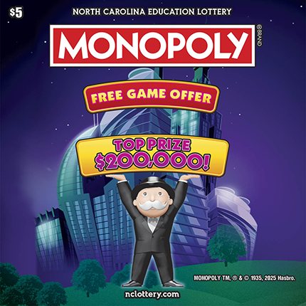 $5 MONOPOLY® $5 scratch ticket