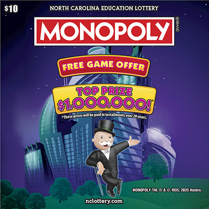 $10 MONOPOLY® $10 scratch ticket