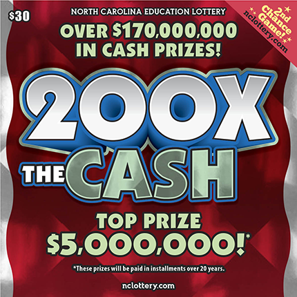 200X The Cash $30 scratch ticket
