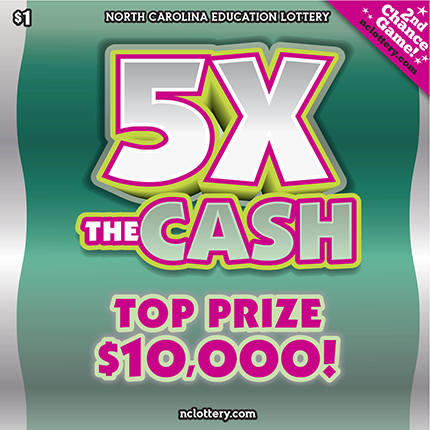 5X The Cash $1 scratch ticket