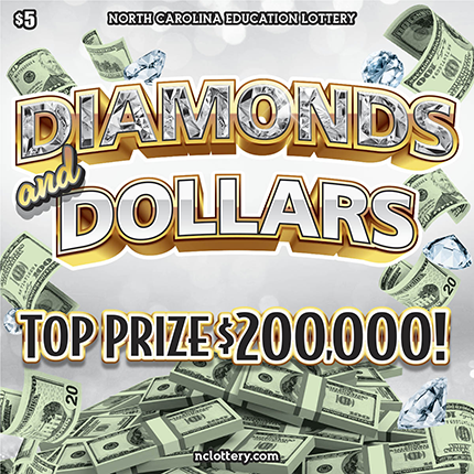 Diamonds and Dollars $5 scratch ticket