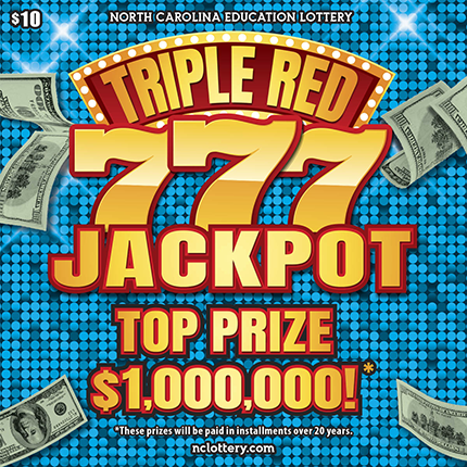 Triple Red 777 Jackpot $10 scratch ticket