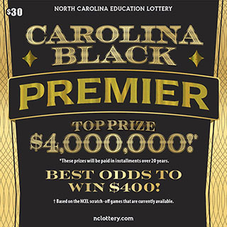 Carolina Black Premier $30 scratch ticket