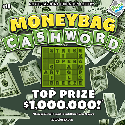 Moneybag Cashword $10 scratch ticket