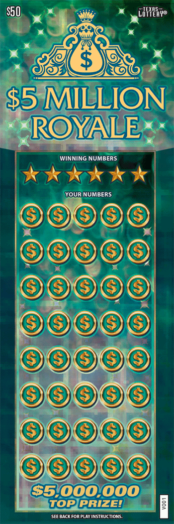 $5 Million Royale $50 scratch ticket