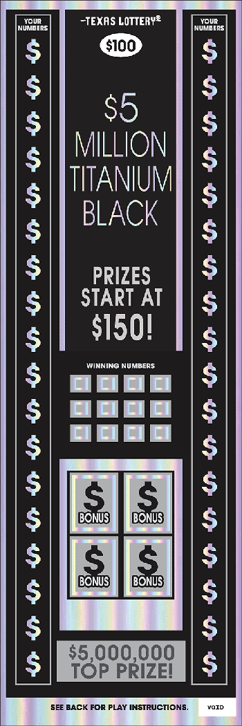 $5 Million Titanium Black $100 scratch ticket