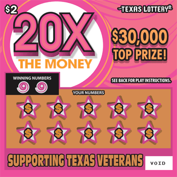 20X The Money $2 scratch ticket