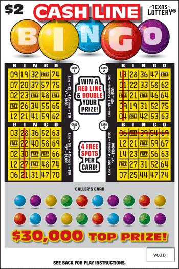 Cash Line Bingo $2 scratch ticket