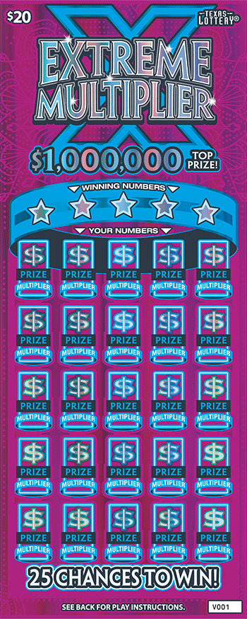 Extreme Multiplier $20 scratch ticket