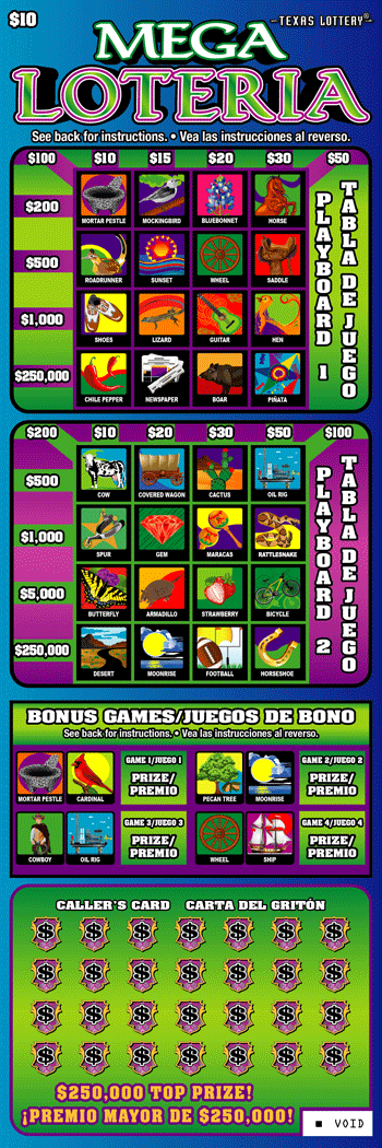 Mega Loteria $10 scratch ticket