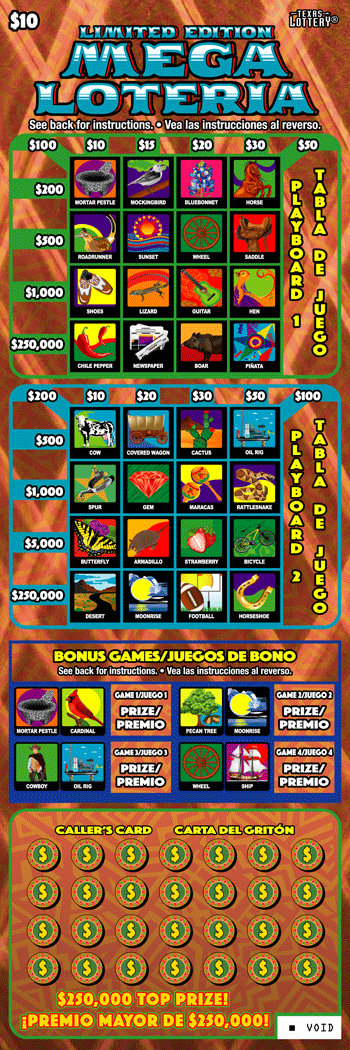 Limited Edition Mega Loteria $10 scratch ticket