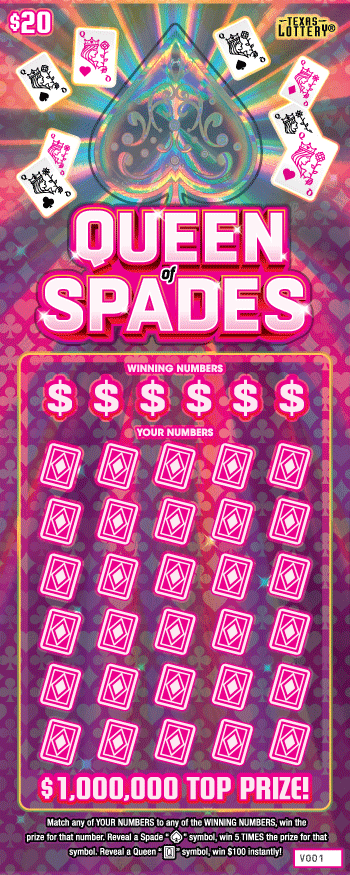 Queen of Spades $20 scratch ticket