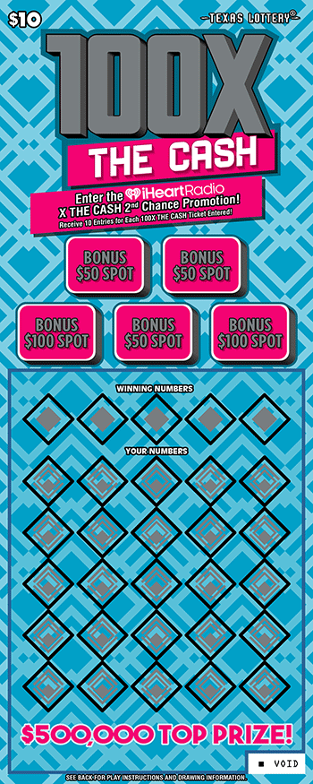 100X The Cash $10 scratch ticket