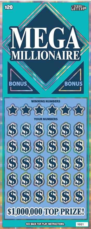 Mega Millionaire $20 scratch ticket