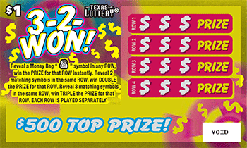 3-2-Won! $1 scratch ticket