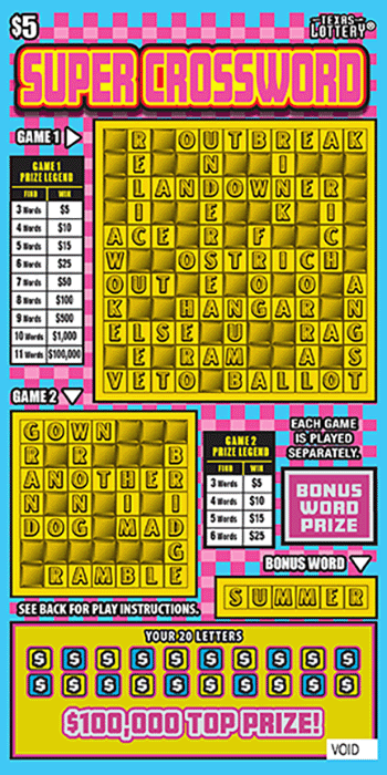 Super Crossword $5 scratch ticket