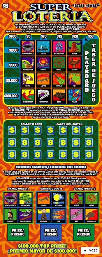 Super Loteria $5 scratch ticket