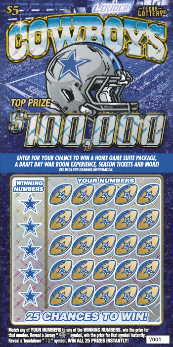 Cowboys $5 scratch ticket