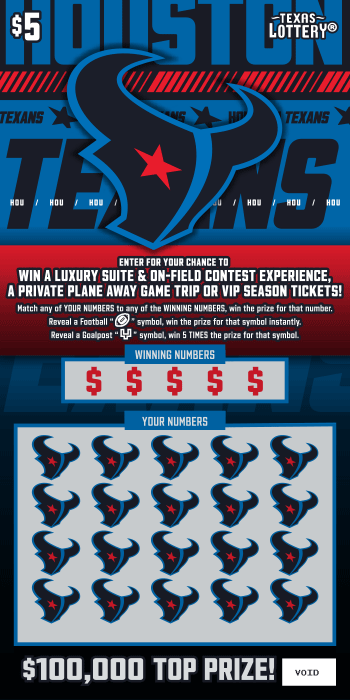 Houston Texans $5 scratch ticket